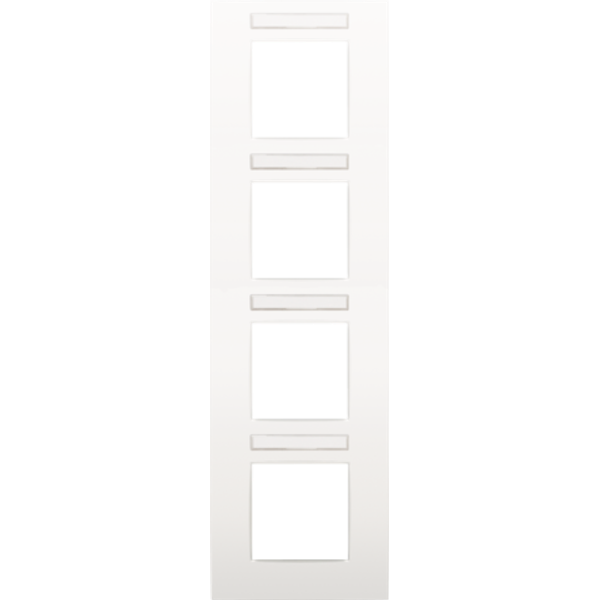 Fourfold faceplate, 71 mm centre distance, with transparent text field image 1