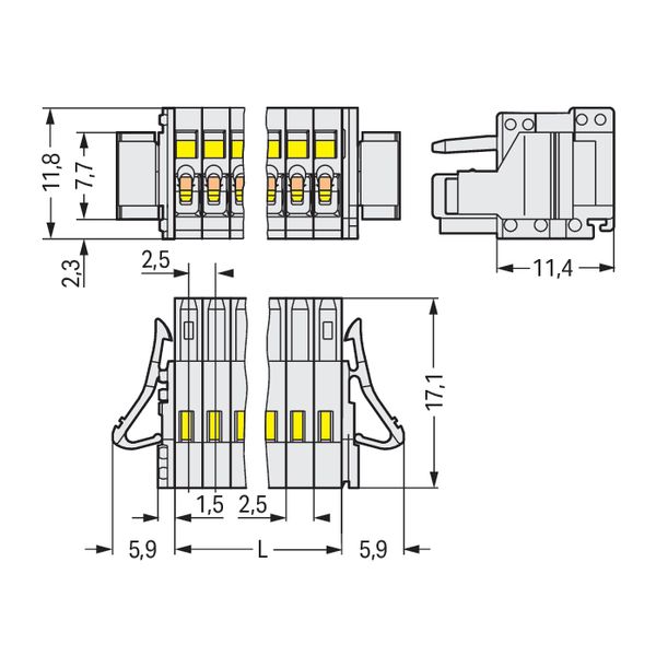 1-conductor female connector CAGE CLAMP® 0.5 mm² light gray image 4