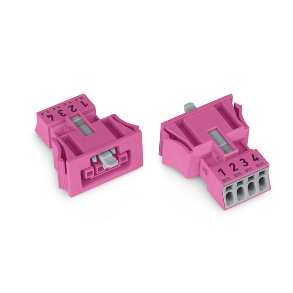 Snap-in socket 4-pole Cod. B pink image 1