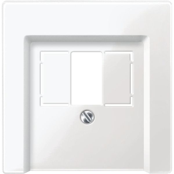 Central plate with square opening, polar white, glossy, System M image 3