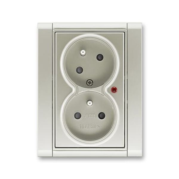 5593F-C02357 32 Double socket outlet with earthing pins, shuttered, with turned upper cavity, with surge protection image 2