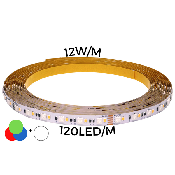 LED strip 24W/m 120led/m RGB+CW 4000K IP20 24V 60'000h CRI>90 (5m) THORGEON image 1