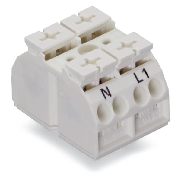 4-conductor chassis-mount terminal strip without ground contact N-L1 w image 2