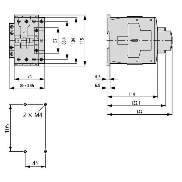 4-pole contactor, 80A/AC-1, coil 230VAC image 4