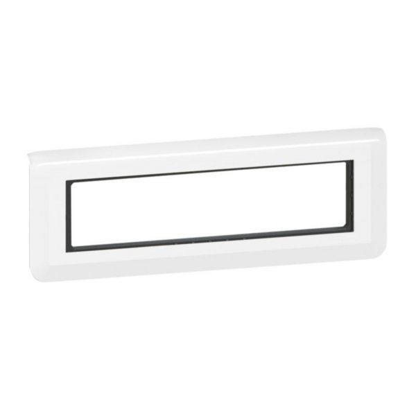 Mosaic plate with support for 8 modules horizontal mounting - white image 1