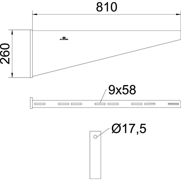 AW 80 81 FT Wall bracket with welded head plate B810mm image 2