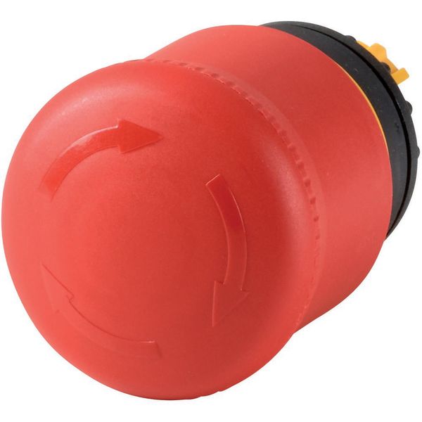 Emergency stop/emergency switching off pushbutton, RMQ-Titan, Mushroom-shaped, 38 mm, Non-illuminated, Turn-to-release function, Red, yellow, RAL 3000 image 2