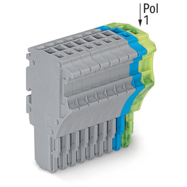 1-conductor female connector Push-in CAGE CLAMP® 1.5 mm² gray/blue/gre image 1