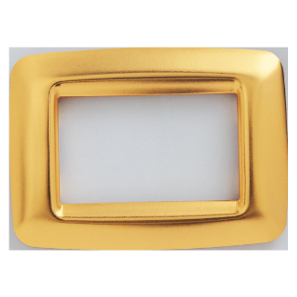 PLAYBUS YOUNG PLATE - IN METALLISEE TECHNOPOLYMER - SATIN FINISHING - 2 GANG - ANTIQUE GOLD - PLAYBUS image 1