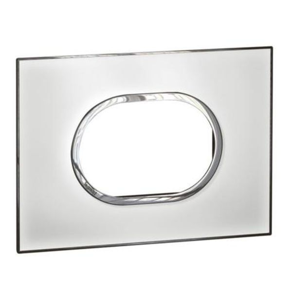 Plate Arteor - Italian / US std - round - 3 modules - mirror white image 1