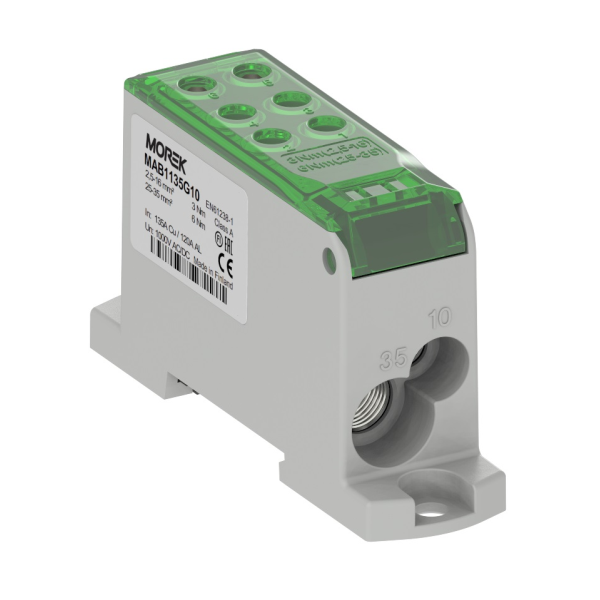 OJL135A green in Al/Cu 1x10/1x35 out Cu 2x10/4x16mm² Distribution block image 1