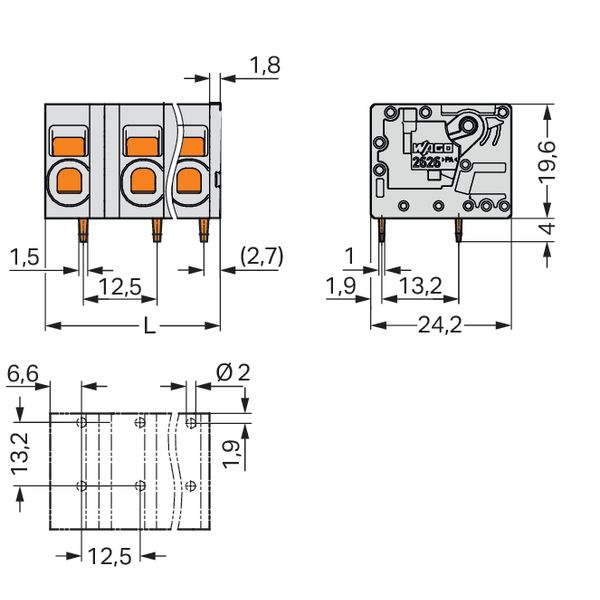 2626-1355 PCB terminal block; 6 mm²; Pin spacing 12.5 mm image 7