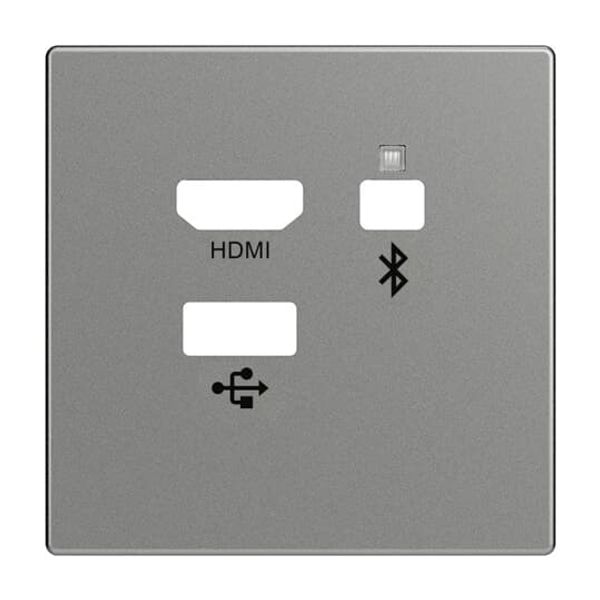 8256-803 Cover Plate Multimedia 3 gang grey metallic - solo image 5