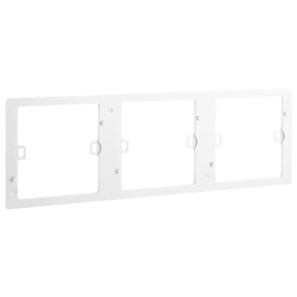 Mallia Senses - 3 gang plate kit support - Matt White image 1