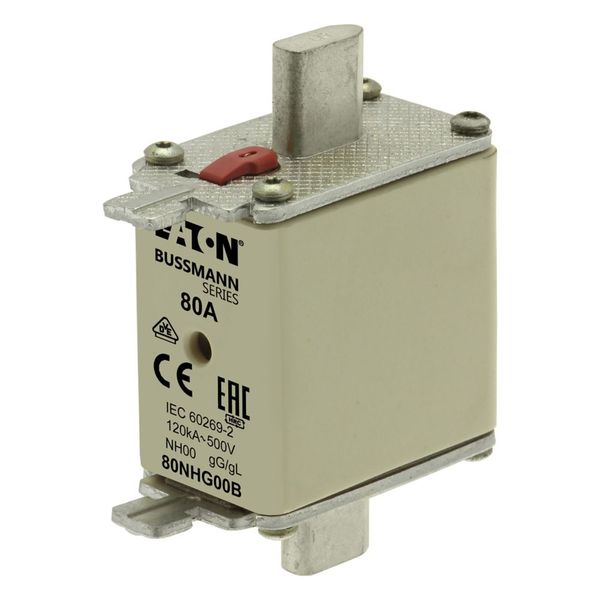 Fuse-link, low voltage, 80 A, AC 500 V, NH00, gL/gG, IEC, dual indicator image 8