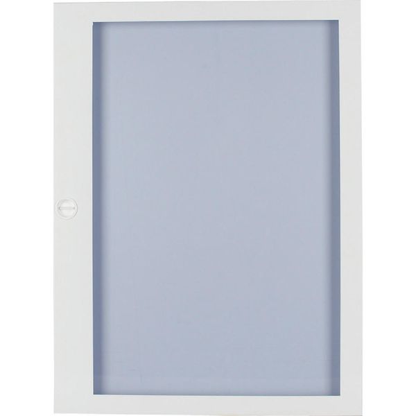 Flush mounted steel sheet door white, transparent, for 24MU per row, 2 rows image 3