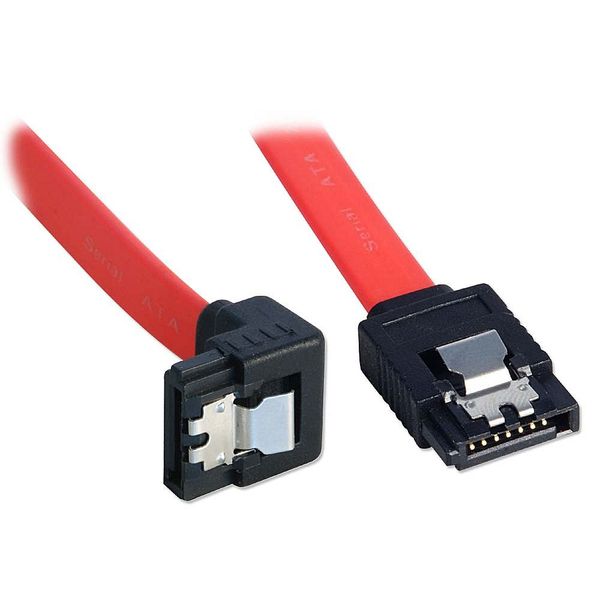 0.5m Internal SATA Cable 2x7 pin Latch, 1x90° image 1