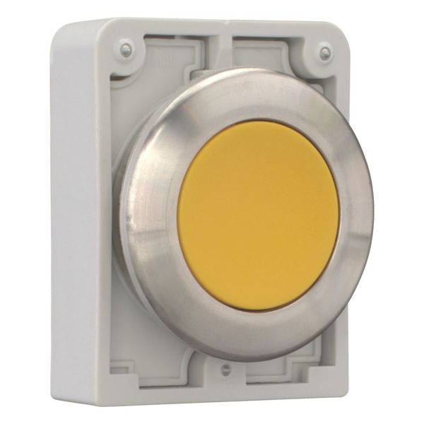 Pushbutton, RMQ-Titan, flat, momentary, yellow, blank, Front ring stainless steel image 11