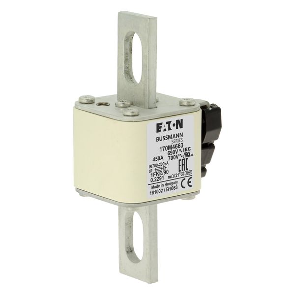 Fuse-link, high speed, 450 A, AC 690 V, size 1, 53 x 69 x 136 mm, aR, IEC, UL, single indicator image 11