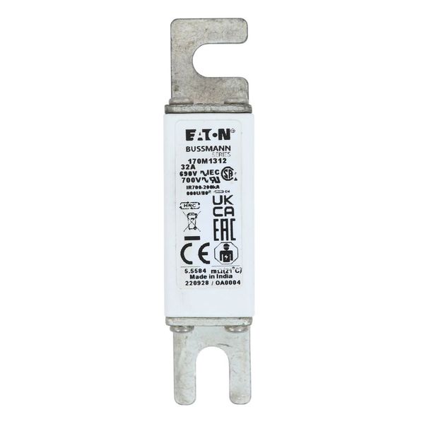 Fuse-link, high speed, 32 A, AC 690 V, DIN 000, 21 x 40 x 100 mm, gR, DIN, IEC image 8