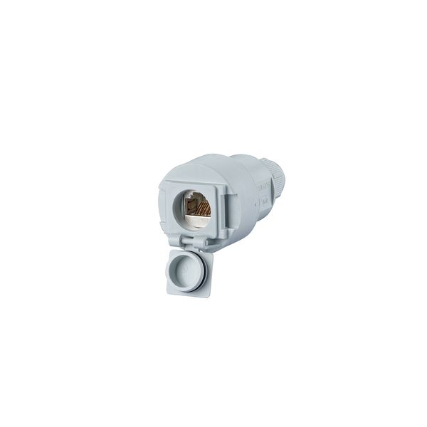 E-DAT Industry IP67 V6 cable coupler, 1 port Cat.6A - E-DAT modul image 1