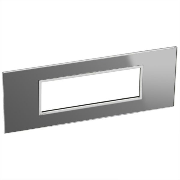 Arteor Surround Plate 6 Module Square Reflective Stainless Steel image 1