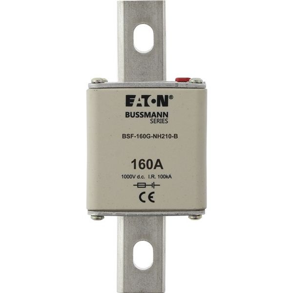 Fuse-link, high speed, 160 A, DC 1000 V, NH2, 54 x 61 x 150 mm, gBat, IEC, bolted connection image 1