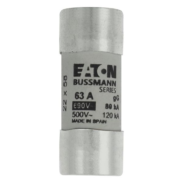 Fuse-link, LV, 63 A, AC 690 V, 22 x 58 mm, gL/gG, IEC, with striker image 6