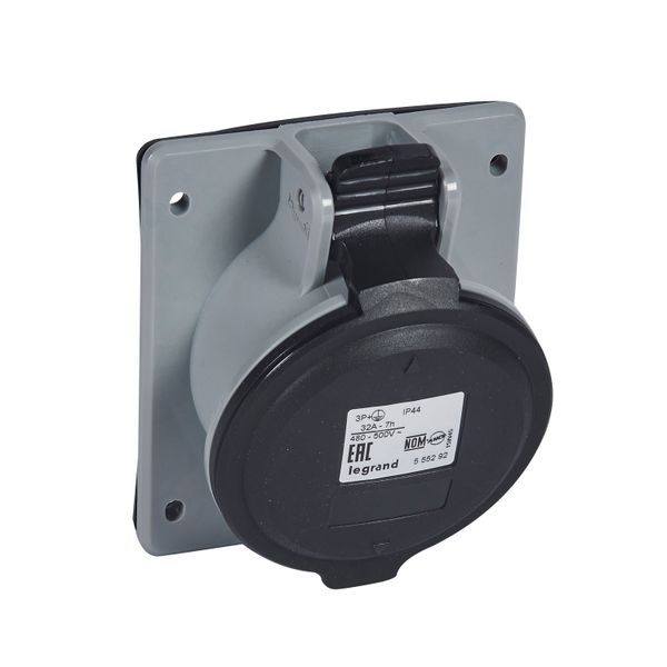 PANEL MOUNTING SOCKET  32A 3P+E 480/500V IP44 image 2