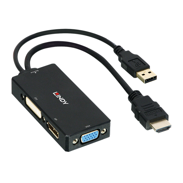 HDMI to DisplayPort, DVI & VGA Converter Connects a single HDMI® device to DisplayPort, DVI or VGA Displays image 1