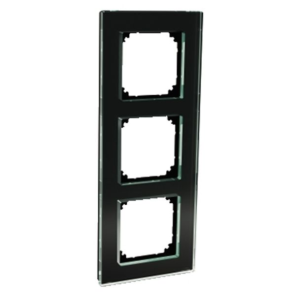Exxact Solid 3-gang glass frame black image 3