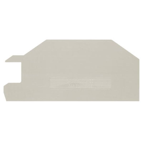 End plate (terminals), 88.7 mm x 2 mm, dark beige image 1