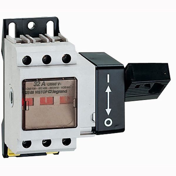 Isolating switch Vistop - 32 A - 3P - side handle, black - 3.5 modules image 1