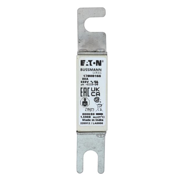 Fuse-link, high speed, 80 A, AC 660 V, size 0000, 18 x 19 x 100 mm, aR, UL, visual indicator image 18