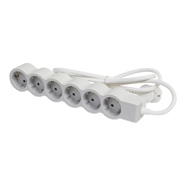 MOES STD SCH  6X2P+E 1,5M WHITE/GREY image 1