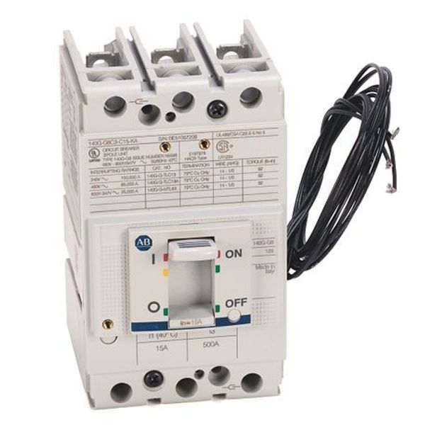 Allen-Bradley, 140G - Molded Case Circuit Breaker, G frame, 65 kA, T/M - Thermal Magnetic, Rated Current 15 A image 1