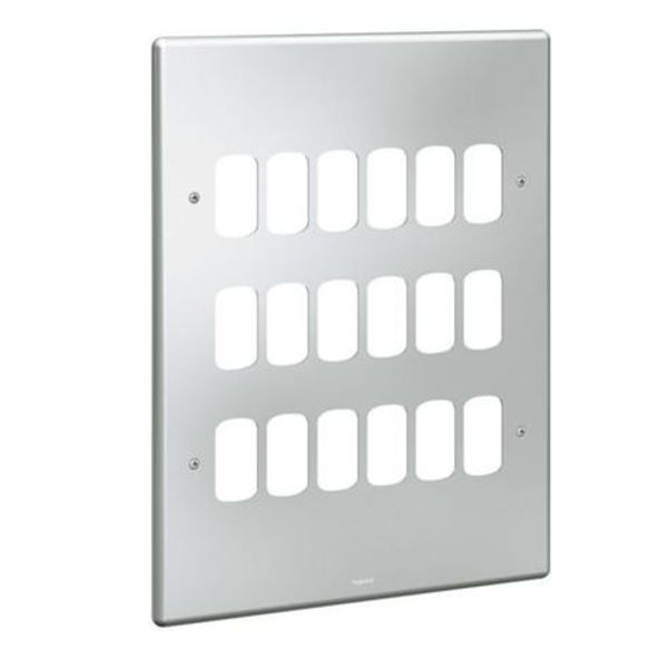 Synergy™ - Front plate - for 18 Grid modules - 3x3 gang - metalclad image 1