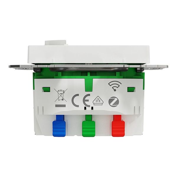 Connected SCHUKO socket 16A, System M, brilliant thermoplastic, glossy active white image 1