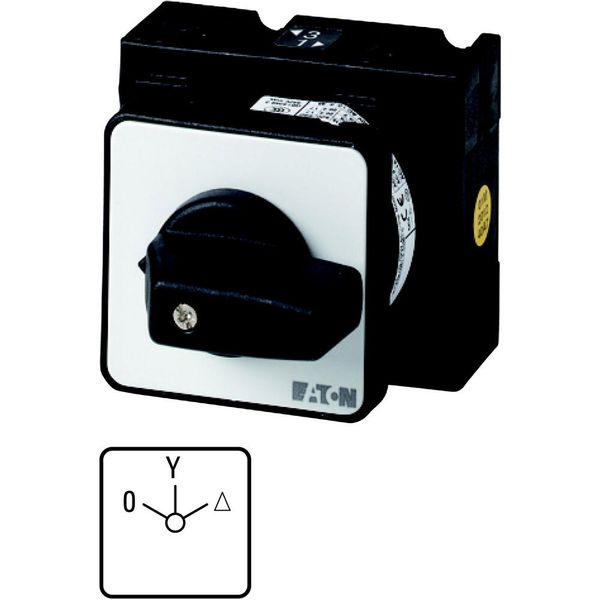 Star-delta switches, T3, 32 A, center mounting, 4 contact unit(s), Contacts: 7, 60 °, maintained, With 0 (Off) position, 0-Y-D, SOND 27, Design number image 5