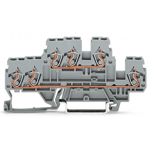 3-conductor, double-deck terminal block Through/through terminal block image 3