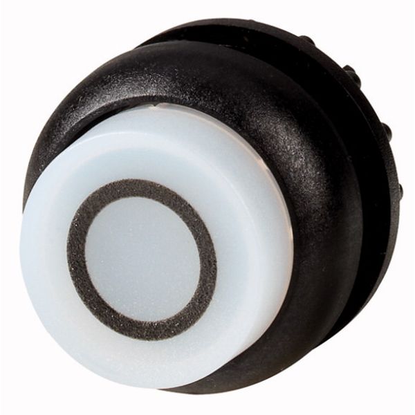 Illuminated pushbutton actuator, RMQ-Titan, Extended, maintained, White, inscribed 0, Bezel: black image 1