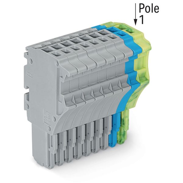 1-conductor female connector Push-in CAGE CLAMP® 1.5 mm² gray/blue/gre image 2