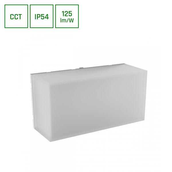 SCATOLO 8W CCT 230V IP54 200x100x75MM WHITE FACADE LAMP image 1