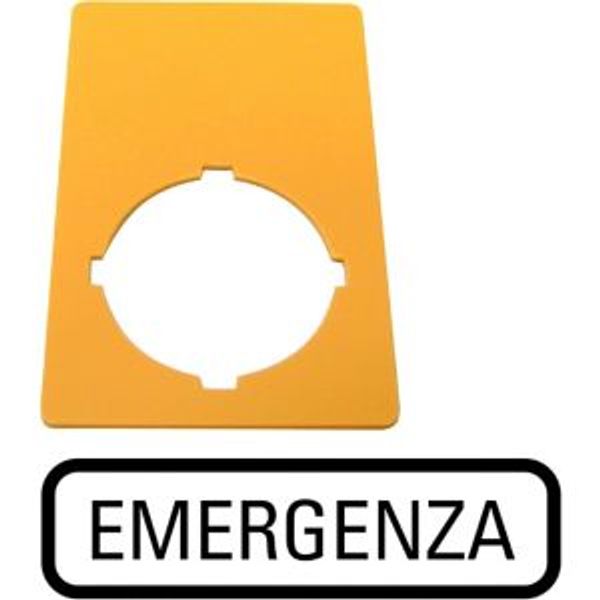 Label, emergency switching off, yellow, HxW=50x33mm, EMERGENZA image 2