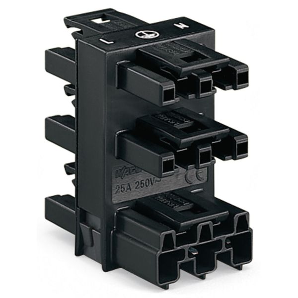 5-way distribution connector 3-pole Cod. A black image 1