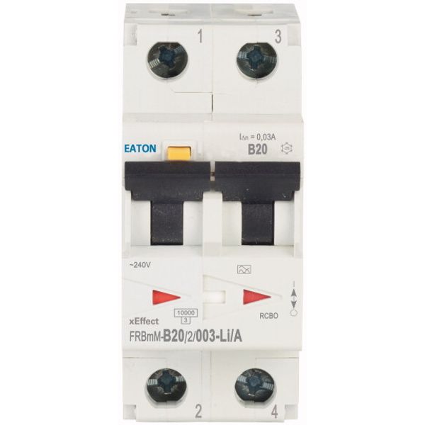 RCD/MCB combination, 20 A, 30 mA, MCB trip characteristic: B, 2p, RCD trip characteristic: LIA image 2