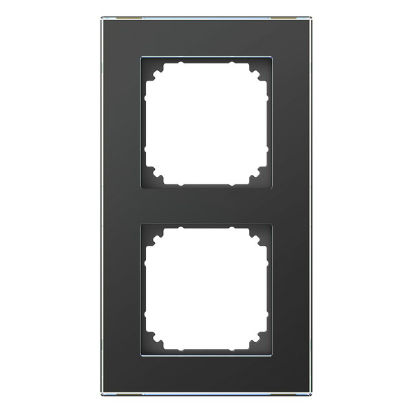 Exxact Solid 2-gang glass frame black image 4