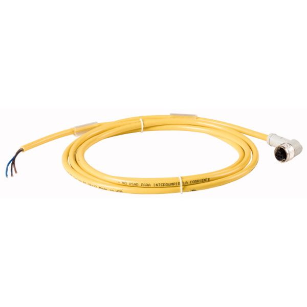 Connection cable, 4p/3Ltg, DC current, coupling m12 angled, open end, L=5m image 1