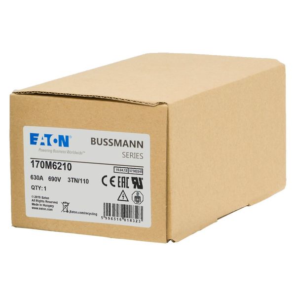 Fuse-link, high speed, 630 A, AC 690 V, DIN 3, 76 x 90 x 139 mm, aR, DIN, IEC, type T indicator image 13