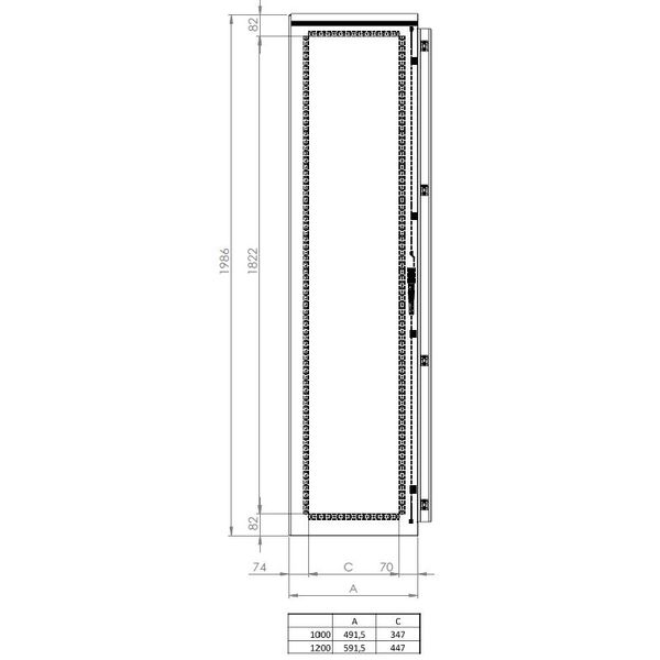 Sheet steel door left for 2 door enclosures H=2000 W=600 mm image 5